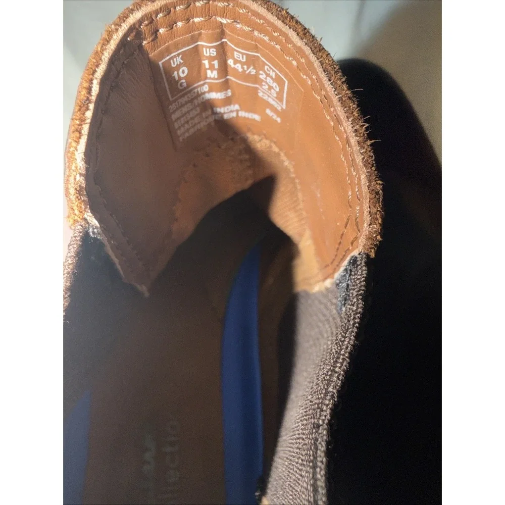 Clarks Men's Size 11 Leather Jaxen Easy Chelsea Brown DressTumbled Pull On Boots